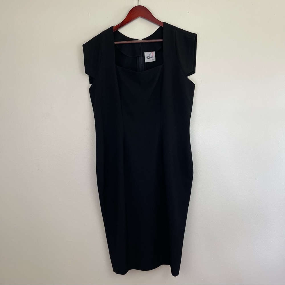 April Marin Black A-Line Short Sleeve Midi Dress Size Medium